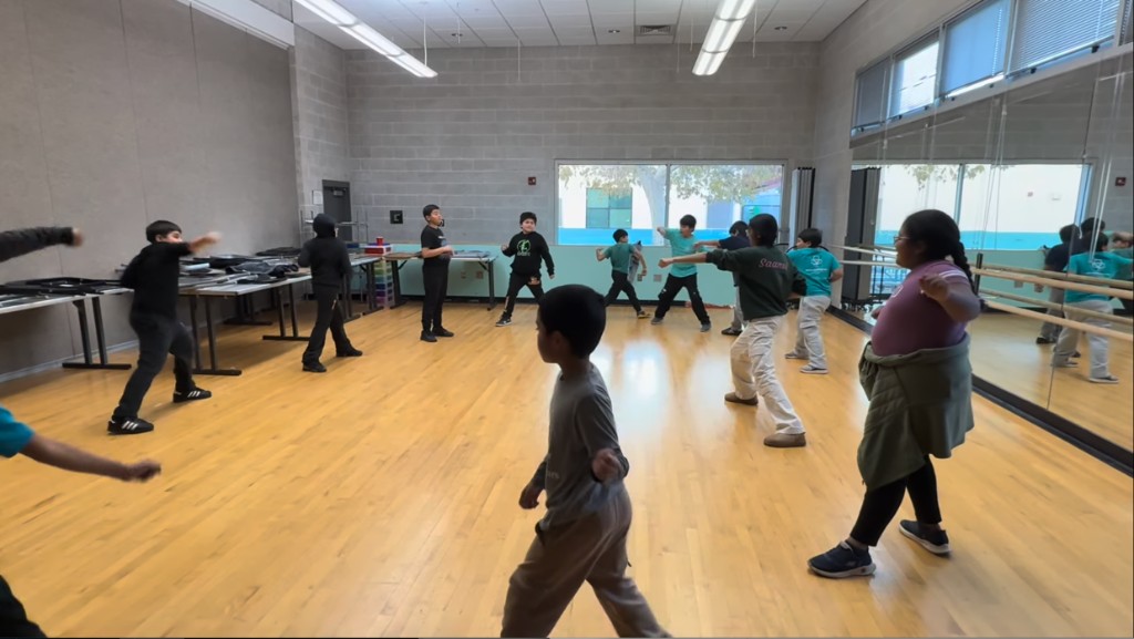 Brave Buds class in a studio: kids practicing movements together